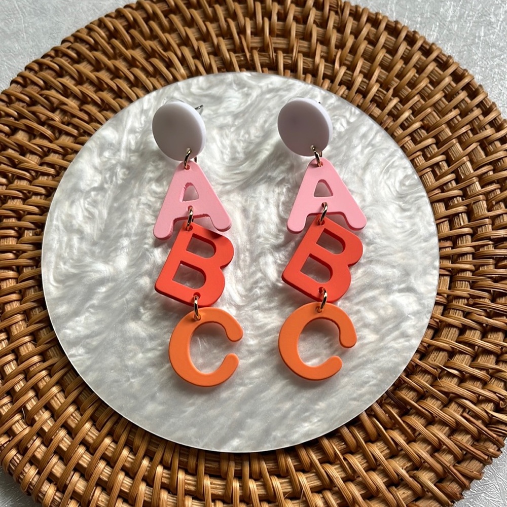 ABC Polymer Clay Earrings